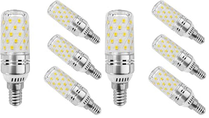E14 12W LED Candle Light Bulbs, AC85-265V,E14 Base,3000K Warm White,120w Halogen Light Equivalent Candelabra LED Bulbs for Chandelier Home Lighting,Pack of 8 - size: 4 Count (Pack of 2)