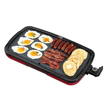 Dash Deluxe Everyday Electric Griddle, Removable Nonstick Plate, Red - color: Red