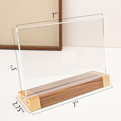 LIANHELILAI Acrylic Sign Holder 5X7, L-Shape Horizontal 2 Pack for Tabletop - size: 7*5 Inch