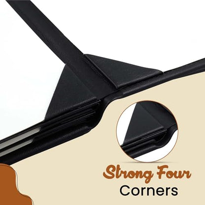 Prestine Menu Covers Made of Premium Faux Leather (10-Pack) - 5.5" x 11" - 6 Views - Black - Restaurant Menu - Wine List - Bar Menu - size: 5.5”x11” - 6 Views