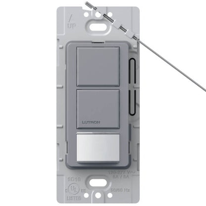 Lutron Lutron MS-OPS6-DDV-GR Maestro 6 Amp Single Pole Dual Circuit Occupancy Sensing Switch, Gray - color: Gray