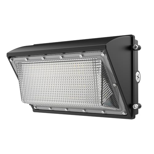 OKQ 120W LED Wall Pack Light with Dusk-to-Dawn Sensor, 18000LM 5000K LED Security Flood Lighting,120V Outdoor LED Wall Lights for Warehouse, Building, Yard Factory,Garage,Parking Lots - size: 5000K 120W 1PACK