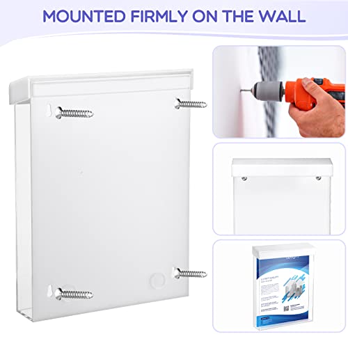 Thyle 8.5” x 11” Outdoor Brochure Holder Waterproof Wall Mount Lid, White - color: White