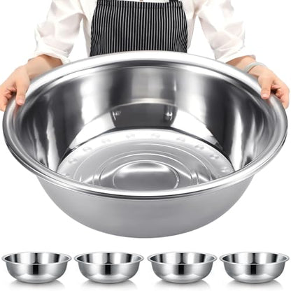 Nuogo 4 Pcs Stainless Steel Mixing Bowls Large for Salad, 24 Inch 30 Qt - size: 24 Inch (30 Qt)