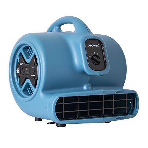 XPOWER P-600A Pro 1/3HP 2600 CFM Centrifugal Air Mover, Carpet Dryer, Floor Fan, Blower, for Water Damage Restoration, Janitorial, Plumbing, Home Use