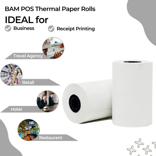 BAM POS, Thermal Paper Rolls, 3-1/8" x 230 ft, Pack of 10 - Value Pack - size: 10 rolls