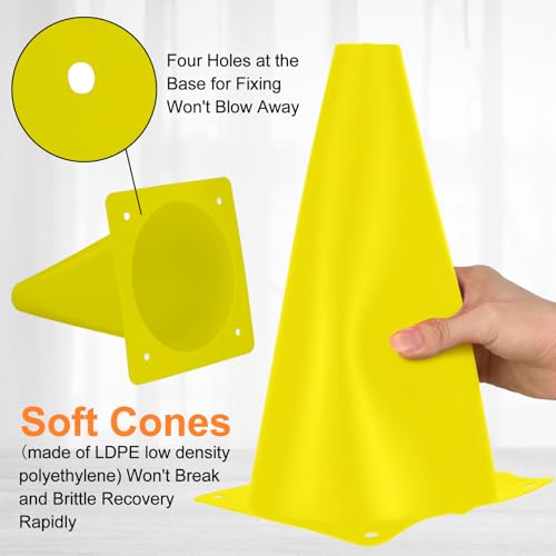 Hoteam 30 Pcs Traffic Cones Plastic Sport Agility Train - color: Five Colors, size: 9inch