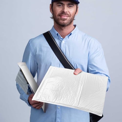 Henoyso 30 Pcs Bubble Poly Mailers Padded Envelopes,White,12 X 16 Inches - color: White, size: 12 x 16 Inches