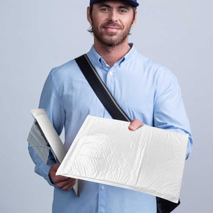 Henoyso 30 Pcs Bubble Poly Mailers Padded Envelopes,White,12 X 16 Inches - color: White, size: 12 x 16 Inches
