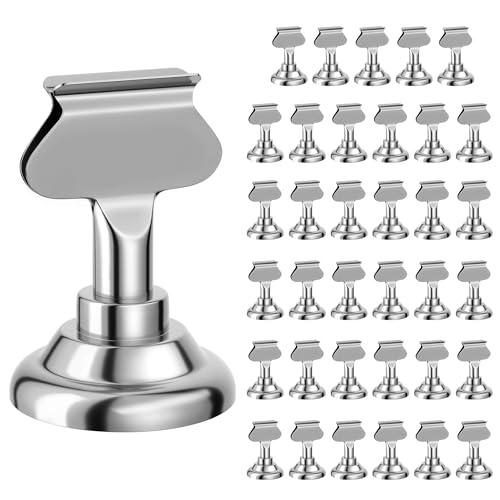 ERYTLLY 36 PK Place Card Holders 1.7 inches Table Card Holder Steel Card Holders for Weddings,Birthdays,Photos, Memo Notes, Restaurants (Silver 36PK) - color: Silver 36PK