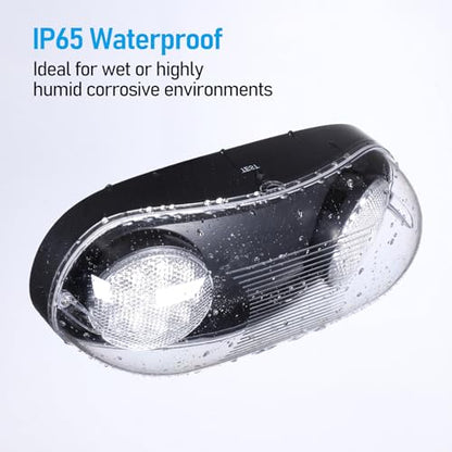 LEONLITE 4-Pack Wet Location LED Emergency Lights IP65 Waterproof Black - color: Black
