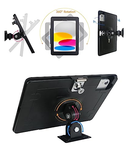 with Lock Metal Wall Mount Bracket for iPad 11" A16 /10.9" 10th, - color: Black
