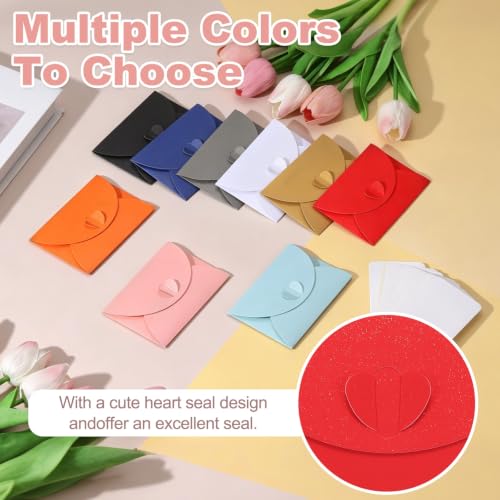 PATIKIL Gift Cards Envelopes (4.1"x 2.8",Red) Mini Heart Clasp 12PCS - color: Red