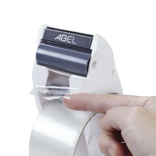 ABEL EVO Packing Tape Dispenser, White, 2 Inch Wide Ergonomic Tape Gun for Packing Boxes, Shipping Moving Mailing Box Sealing Carton Packaging, Lightweight Hand-held Heavy Duty Tape Cutter - color: White
