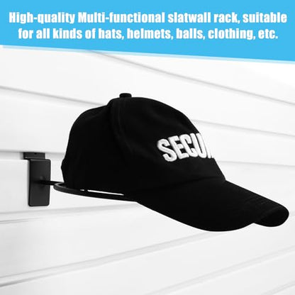 Kigley 6 Pcs Wire Hat Display for Baseball Caps Black Metal Slatwall Accessories Rack Retail Shelves for Merchandise Door Closet Office Bedroom(Square Brim,Black) - style: Square Brim