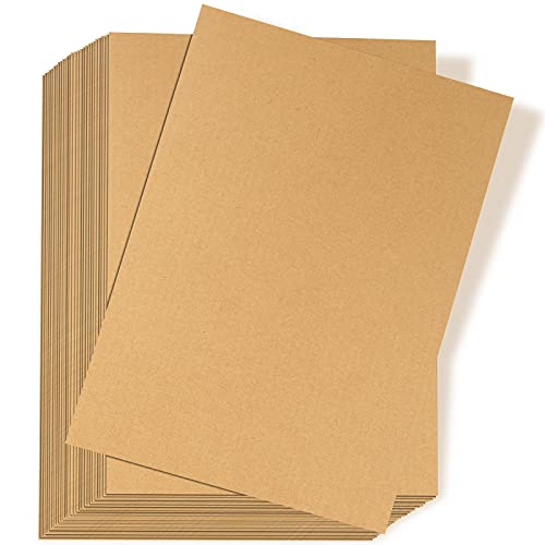 Zonon 50 Pack Corrugated Cardboard Sheets, 3 mm Flat, 5 x 7 Inch, Brown - color: Brown, size: 5 x 7 Inch