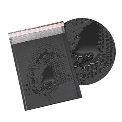 FCLMHD Black Poly Bubble Mailers 4x8 inch 200 Pack Waterproof Envelopes Usable Size 4x7 Shipping Envelopes Bags Black Padded Bubble Envelopes for Shipping/Packaging/Mailing Self-Seal (200, 4x8) - size: 4x8