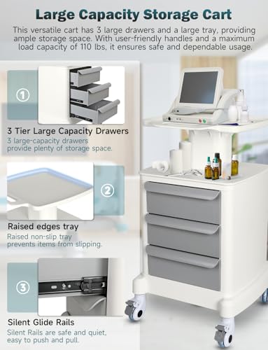 Mobile Trolley Cart for Portable Ultrasound Scanner 115 Lbs Load
