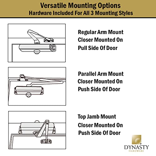 Dynasty 4401 Series Door Closer, Sprayed Duronotic Bronze, Spring 1-6, ADA - style: Dark Bronze