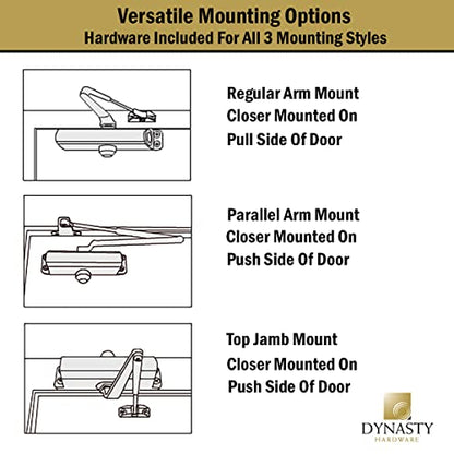 Dynasty 4401 Series Door Closer, Sprayed Duronotic Bronze, Spring 1-6, ADA - style: Dark Bronze