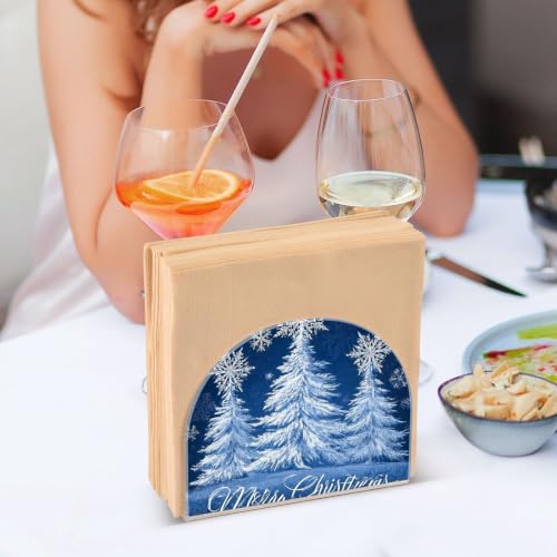 Blue Christmas Tree Napkin Holder for Table Acrylic Tissue Dispenser - color: Blue Christmas tree