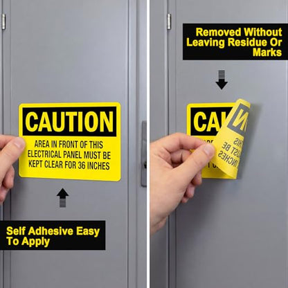 10 PCS Caution Keep Electrical Panel Clear for 36 Inches, 5" x 7"