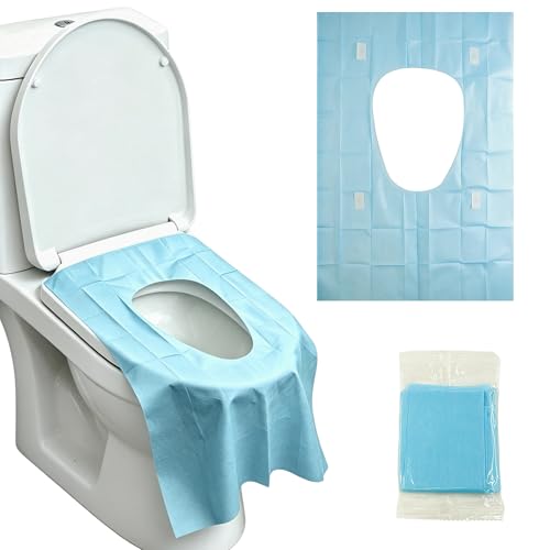 Disposable Toilet Seat Cover (60 Pack) - XL for Adults and Kids, 100% Biodegradable Travel Supplies Essentials for Public Restrooms, Airplane, Camping, Festivals-Non-woven Fabric - color: Non-woven Fabric