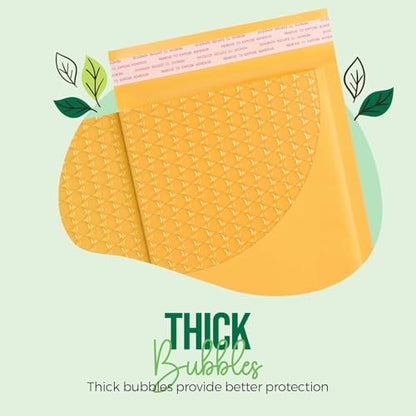 Fuxury Kraft Bubble Mailer 6x10" 300 Pack Usable Size 6x9" Padded Envelopes - color: Yellow, size: 6x10" 300PC