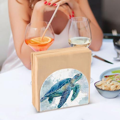 Sea Turtle Pattern Napkin Holder for Table Acrylic Tissue Dispenser - color: sea turtle pattern