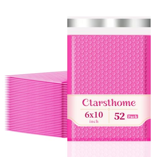 Bubble Mailers 52 Pack 6x10inch Rose Poly Mailers Self-Seal Padded Envelopes Waterproof Bubble Opaque Padded Mailers Shipping Bags for Businesses to Pack and Mail Jewelry Cosmetics - size: 6x10-52pack