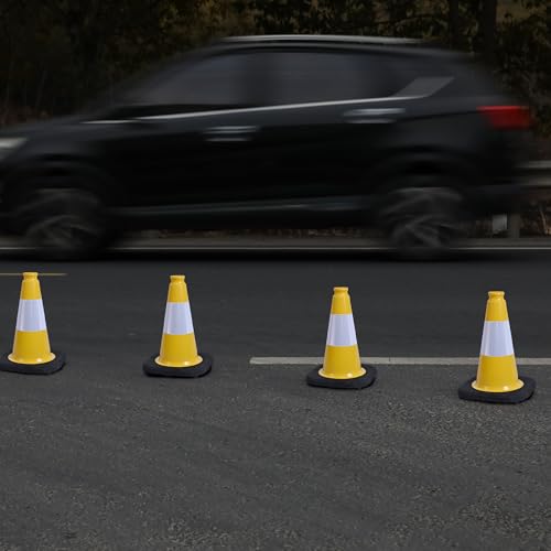 OrangeStar 8-Pack 12" Traffic Cones, Yellow Safety Cones - color: Yellow, size: 12in