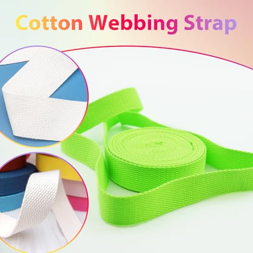 Cotton Webbing 1 inch 1.5 inch 2 inch Webbing Tote Strap Canvas Straps for Bags, 10 25 50 3.3 Yards Cotton Polyester Webbing - color: Blue, size: 1 Inch x 10 Yards