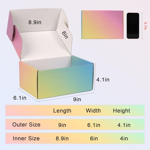 9x6x4 Shipping Boxes Medium, 30 Pack Colorful Corrugated Cardboard Mailer Boxes for Small Business, Mailing, Packaging - color: Colorful, size: 9x6x4"-30 Pack