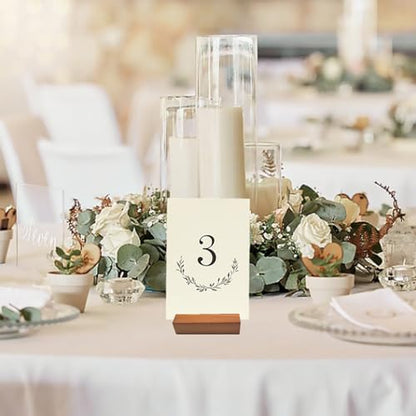 18Pcs Wood Place Card Holders, Wedding Reception Place Name Displays, Photo and Number Stands for Home Party Banquet Table Seating Decor
