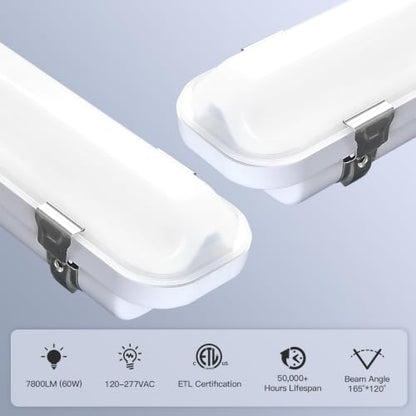 JTT 4FT LED Vapor Tight Light Fixture 60W/50W/40W Options 0-10V - 4Pack - size: 4FT (4-Pack)