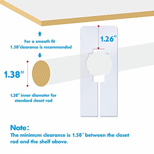 30 PCS Rectangular White Plastic Closet Dividers with a Bonus Marker, Writable and Reusable for Sorting Clothing Size, Color, Size 2” x 5.4’’(Inner Diameter 1.38”) - color: White, size: 30 Pcs