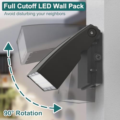 kadision Full Cutoff LED Wall Pack Light with Dusk-to-Dawn Photocell, 30W