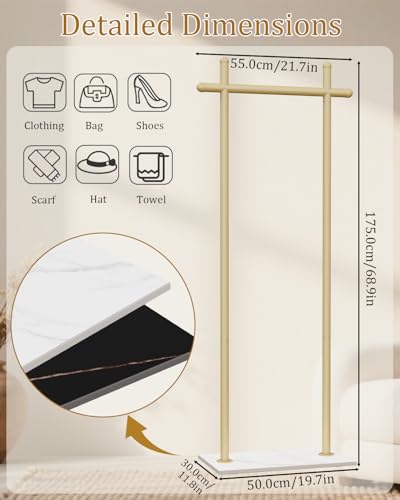 Industrial Clothes Racks,Metal Garment Trees,68.9in,Gold,Small - color: Gold, size: 19.7*11.8*68.9in