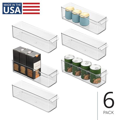 iDesign Stackable Fridge Storage Bin with Handle, Set of 6, Clear - style: Pack of 6