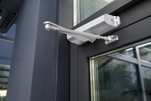 BRINKS Commercial Medium Duty Door Closer, Size 3, UL Listed, Aluminum - color: Aluminum