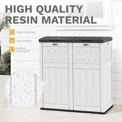 DWVO 76 Gallon Garbage Dual Can - color: Grayish-White, size: 76 Gallon