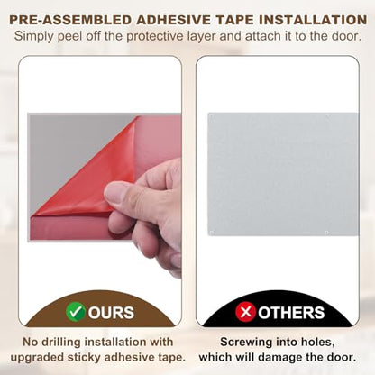 4 x 16 Inches Self Adhesive Door Push Plate,2 Pack - Silver - color: Silver, size: 4 x 16 Inch