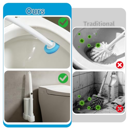 IwIeIaIrI Disposable Toilet Brush and Holder Set with 48 Refills, Square - color: Square Tube