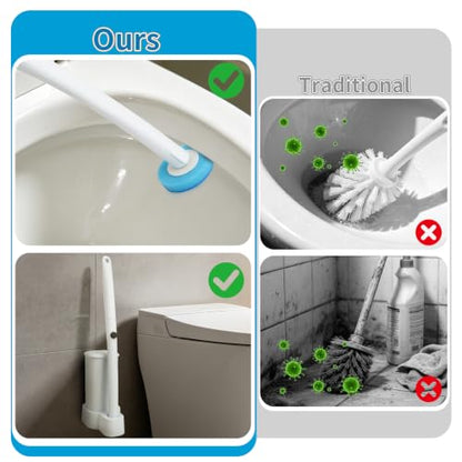 IwIeIaIrI Disposable Toilet Brush and Holder Set with 48 Refills, Square - color: Square Tube