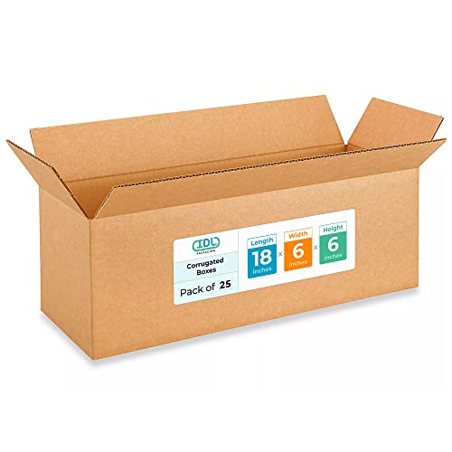 Long Moving & Shipping Boxes 18"L x 6"W x 6"H (25-Pack) - Extra Strength 200 lb vs Regular - Corrugated Boxes for Packaging Moving Stuff - Box for Packaging - Heavy Duty Box by IDL Packaging - size: 18 * 6 * 6" (Long Boxes)