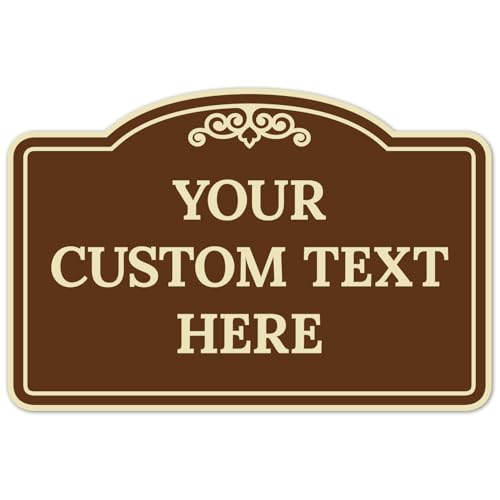 Custom Decorative Sign, Personalized Metal Sign for Business, Driveway, Home, Office Door Plaque, Brown Background Sign, 12x18 Inches, ACM, Made in USA by Sigo Signs - color: Brown Background, size: 12x18 ACM