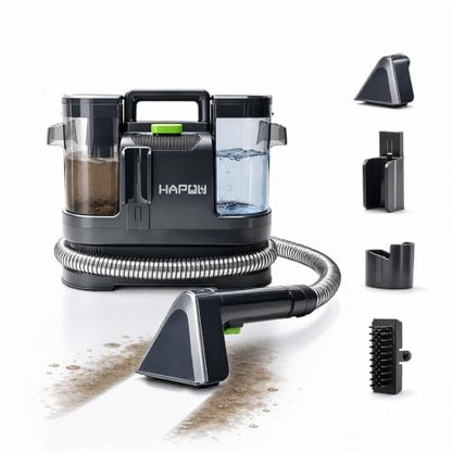 HAPOW Carpet Cleaner Machine, 18Kpa Portable Upholstery Cleaner for Couch Car fabric Furniture Mattress Area Rugs Pets Spot Extractor, with Dual Water Tanks, Cleaning Tool and Self Cleaning