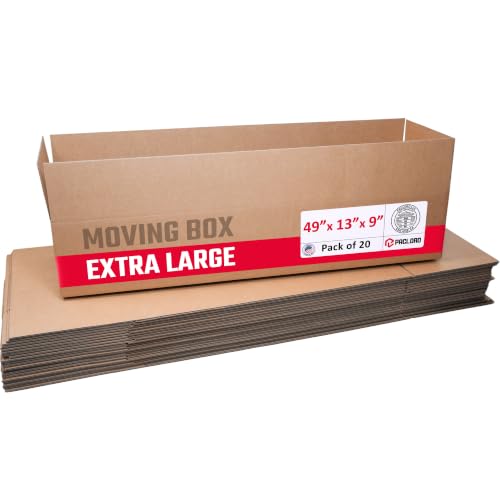 Extra Large Moving Boxes 49"L x 13"W x 9"H, Pack of 20 - color: Pack of 20, size: Extra Large 49x13x9"