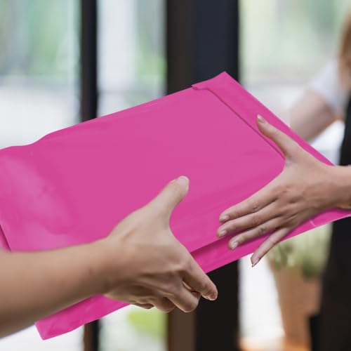 Poly Mailers Shipping Bags with Strong Adhesive, Waterproof Mailing Bags for Clothing, T-Shirts, and Small Business Shipping - color: Pink, size: 14.5x19 1000pcs
