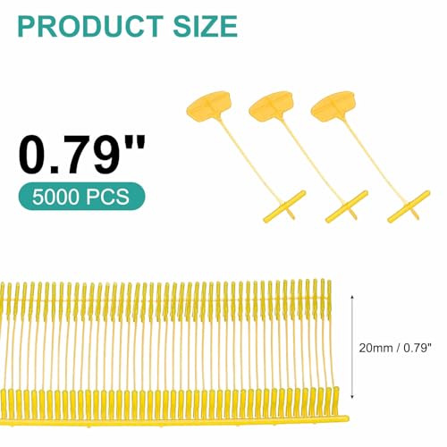 Standard Tagging Gun Fasteners 0.8" Label Gun Price Tagging Barbs - color: Yellow, size: 0.8 Inch